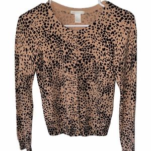 H&M Leopard Animal Print Cardigan Sweater
